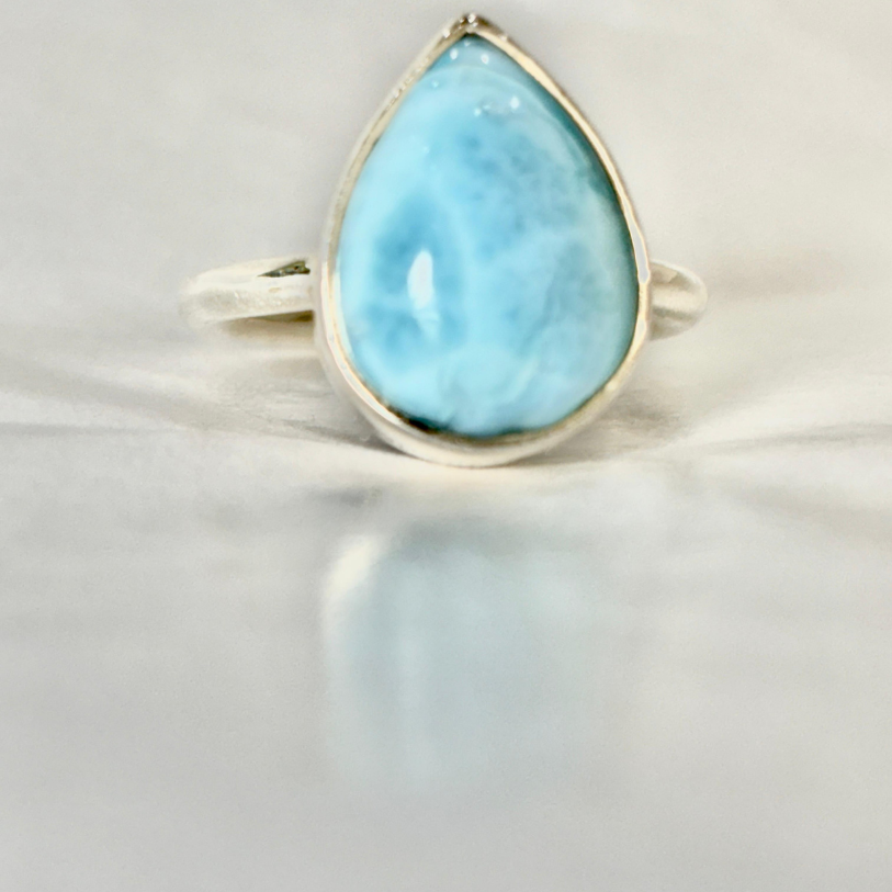 Larimar Teardrop Ring