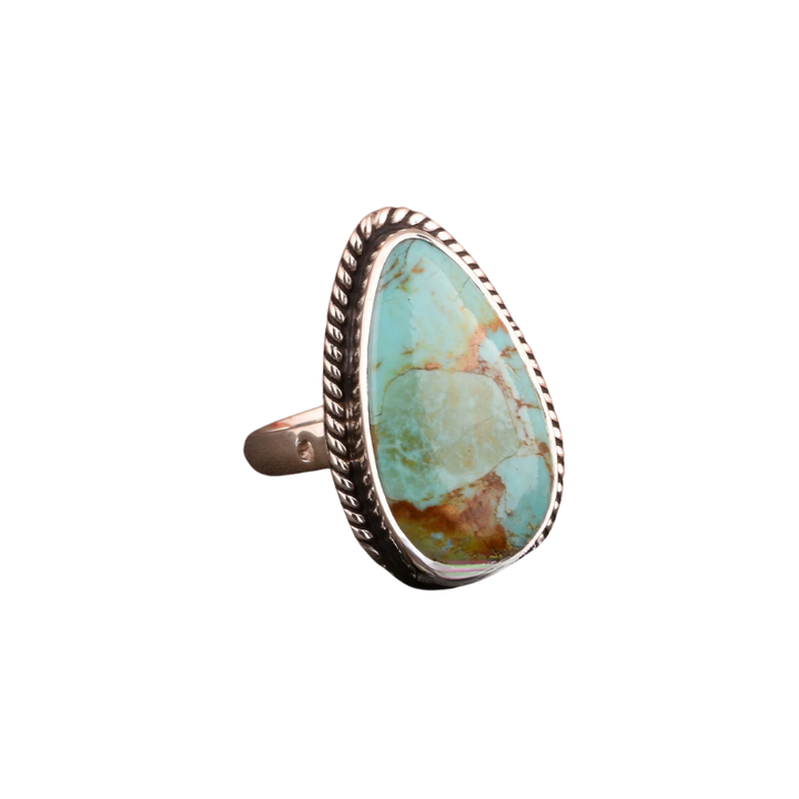 Radiant Kingman Turquoise Sterling Silver Ring