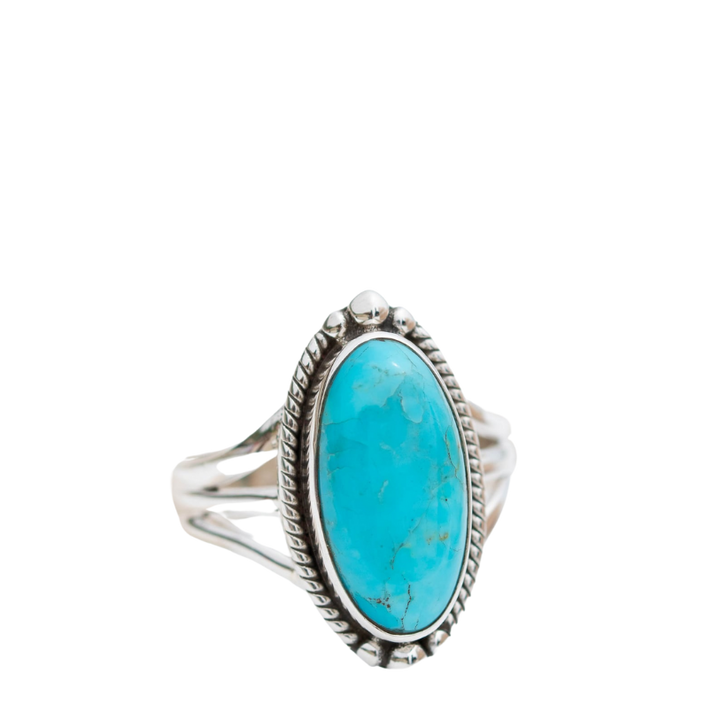 Bohemian Kingman Turquoise Sterling Silver Ring – Handmade Statement Jewelry