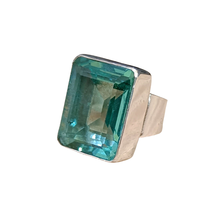 Aquamarine Ring in 925 Sterling Silver