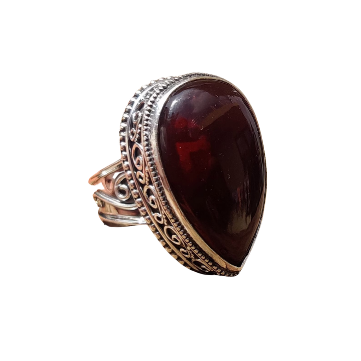 Garnet Quartz Ring in 925 Sterling Silver