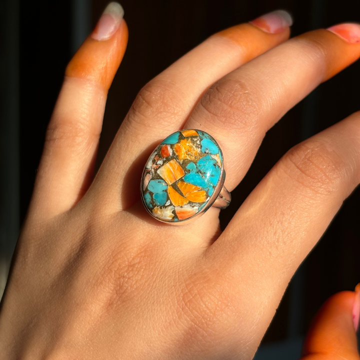 Oyster Copper Turquoise Ring