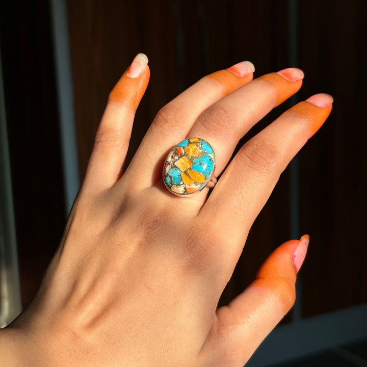 Oyster Copper Turquoise Ring