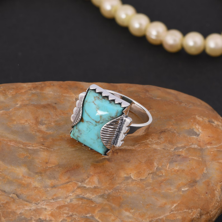 Handmade Kingman Turquoise Sterling Silver Ring - Perfect Gift for Mother's Day and Anniversaries