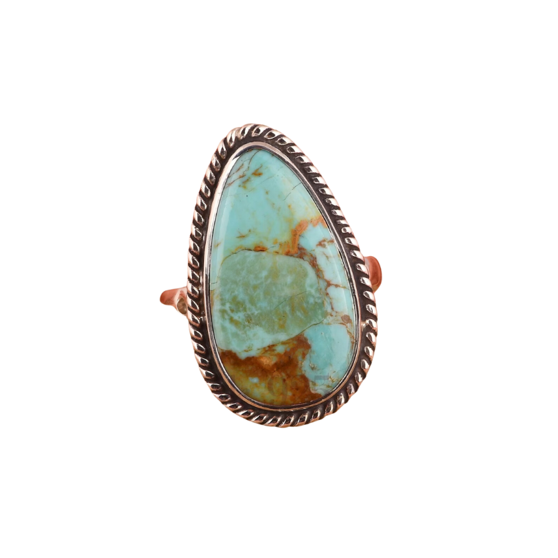 Radiant Kingman Turquoise Sterling Silver Ring