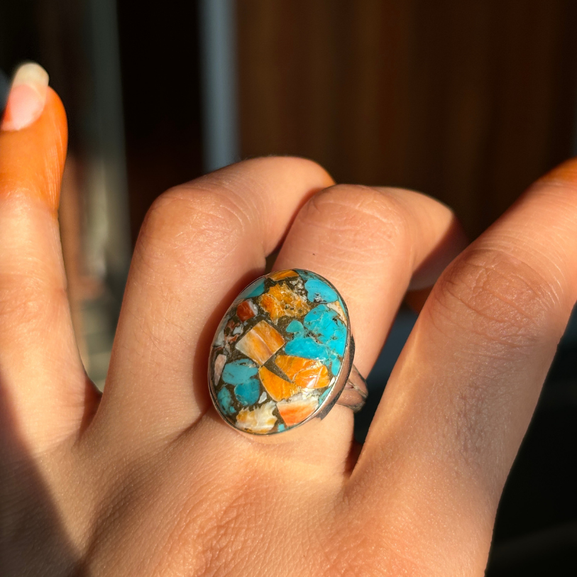 Oyster Copper Turquoise Ring