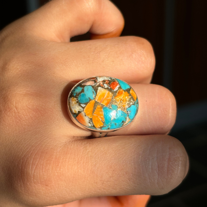 Oyster Copper Turquoise Ring