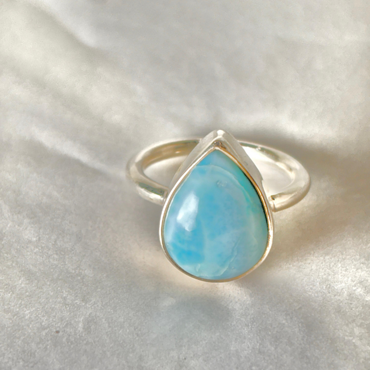 Larimar Teardrop Ring