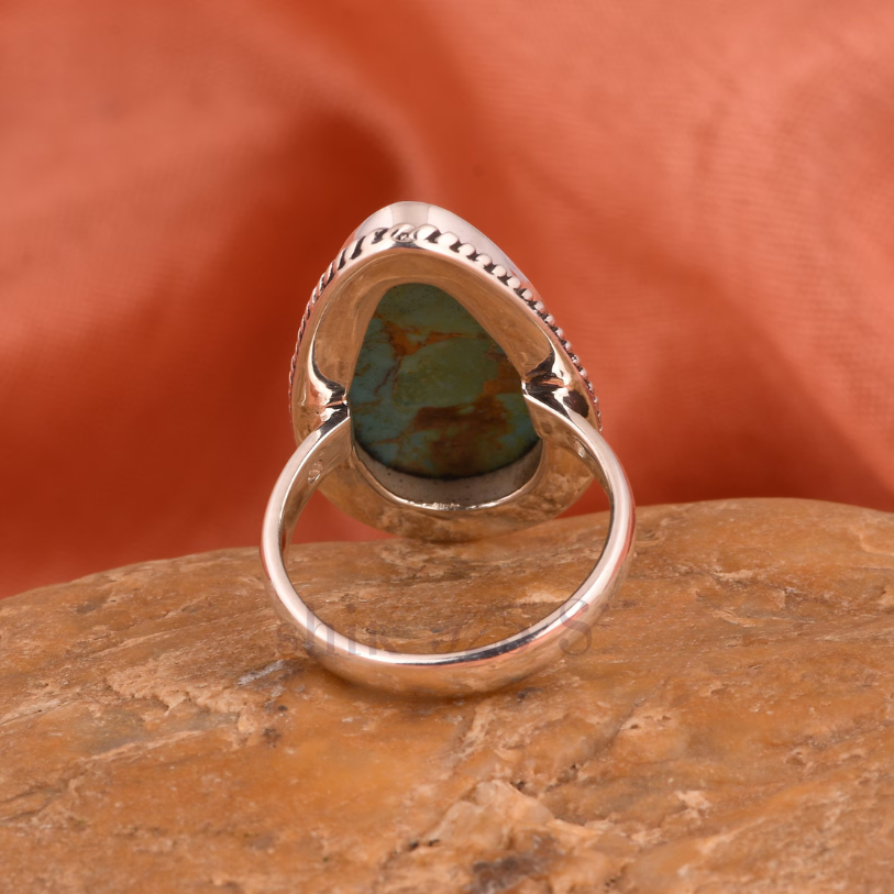 Radiant Kingman Turquoise Sterling Silver Ring