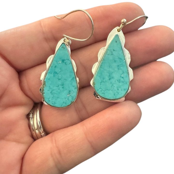 Turquoise Earrings | 925 Sterling Silver | Handmade Gemstone Jewelry Gift for Her