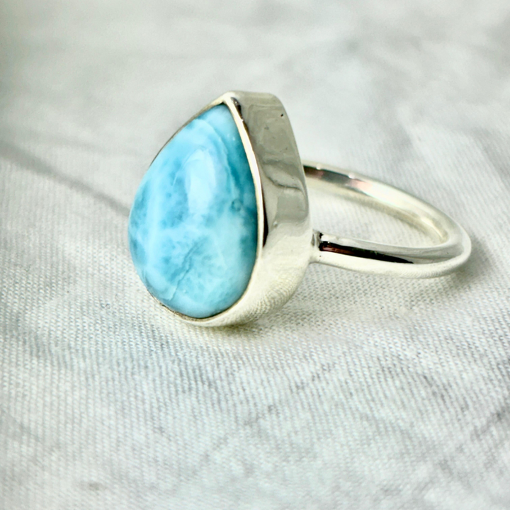 Larimar Teardrop Ring