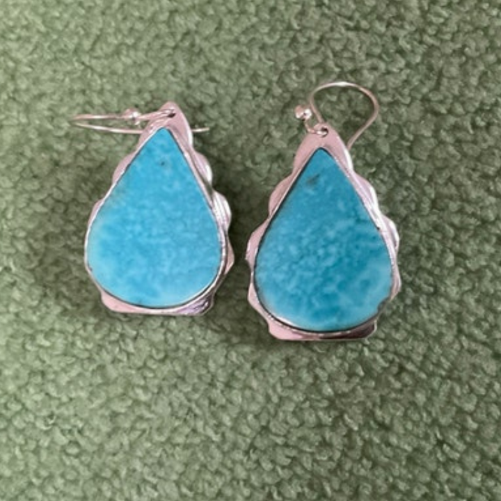 Turquoise Earrings | 925 Sterling Silver | Handmade Gemstone Jewelry Gift for Her