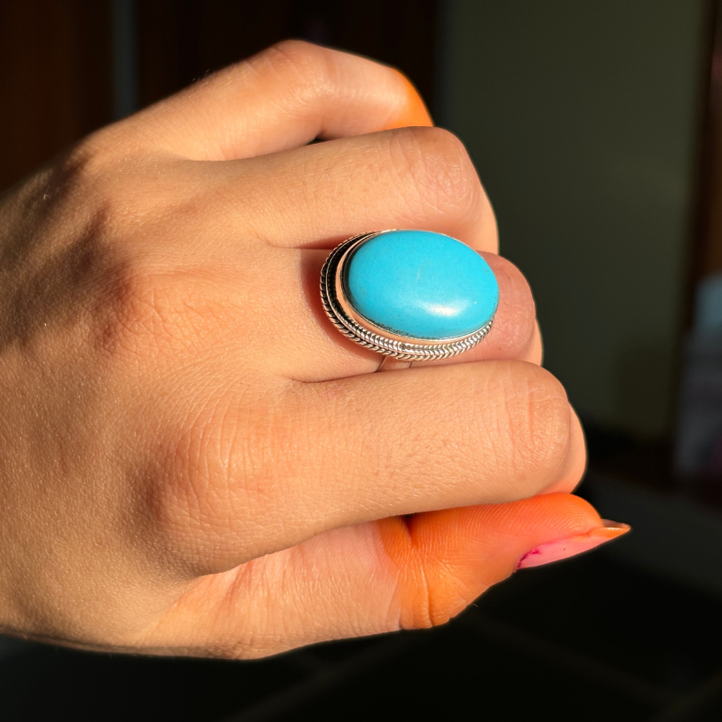 Genuine Larimar Ring