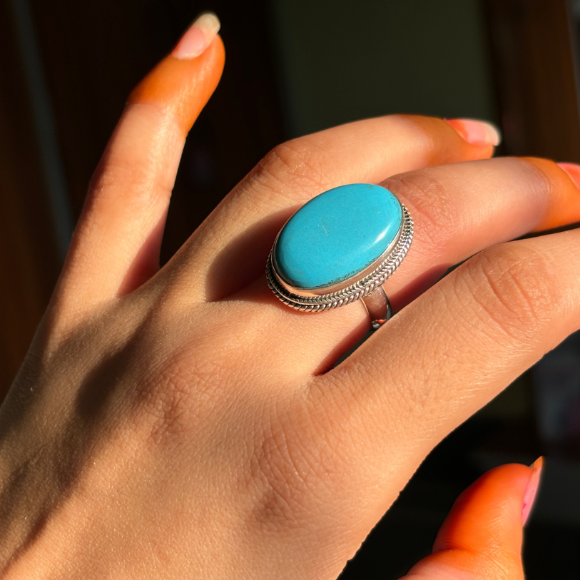 Genuine Larimar Ring