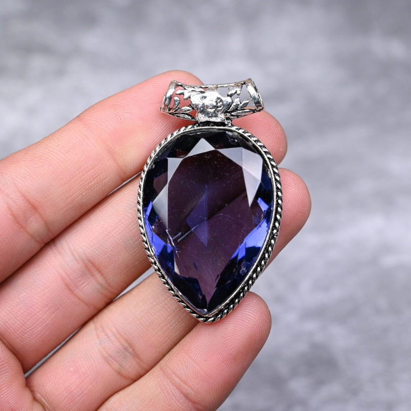 Tanzanite Pendant Necklace | 925 Sterling Silver | Handmade Gemstone Jewelry Gift for Her