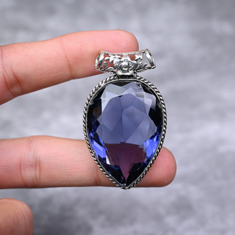 Tanzanite Pendant Necklace | 925 Sterling Silver | Handmade Gemstone Jewelry Gift for Her