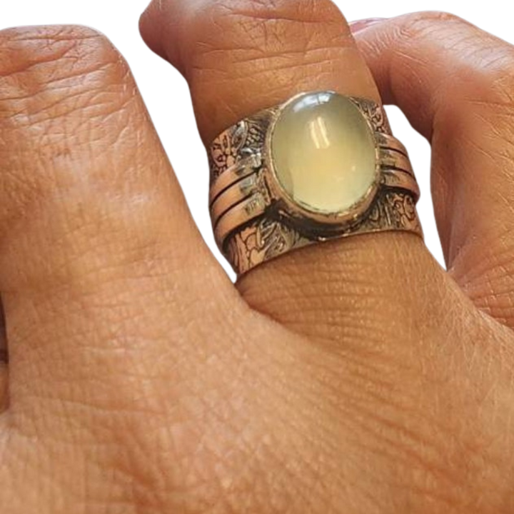 925 Sterling Silver Prehnite Ring