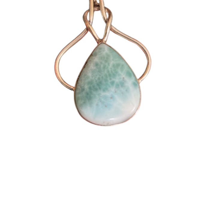 Larimar Gemstone Pendant | 925 Sterling Silver | Handmade Designer Jewelry Gift for Women