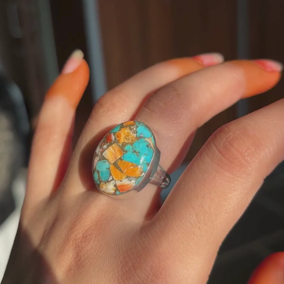 Oyster Copper Turquoise Ring