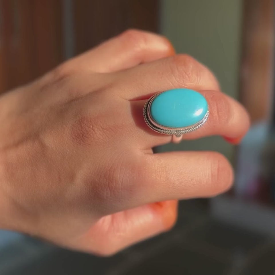 Genuine Larimar Ring